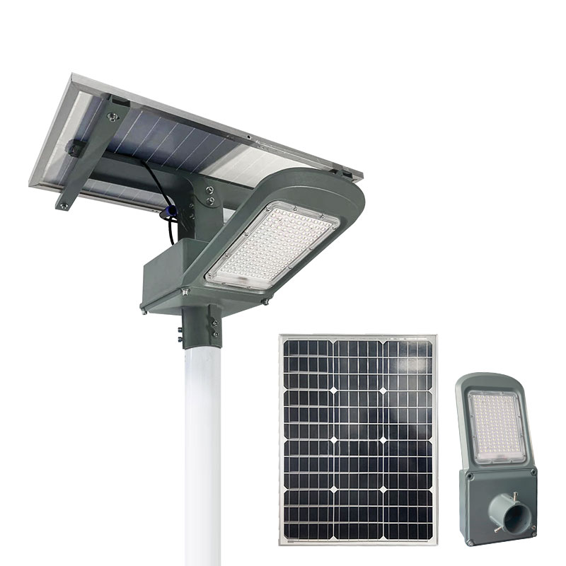 Poste solar fotovoltáico con panel solar y luminaria LED integrada
